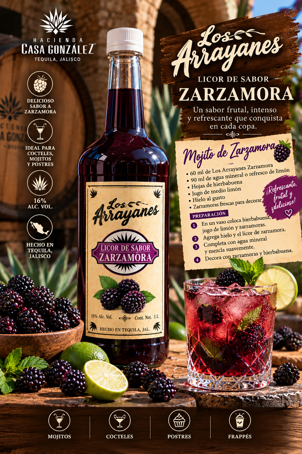 🍇 Los Arrayanes — Licor de Zarzamora | 1 Litro