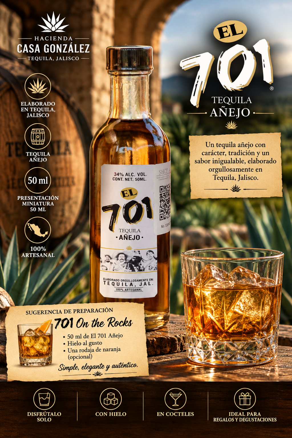 🥃 EL 701 — Tequila Añejo | 50 ml