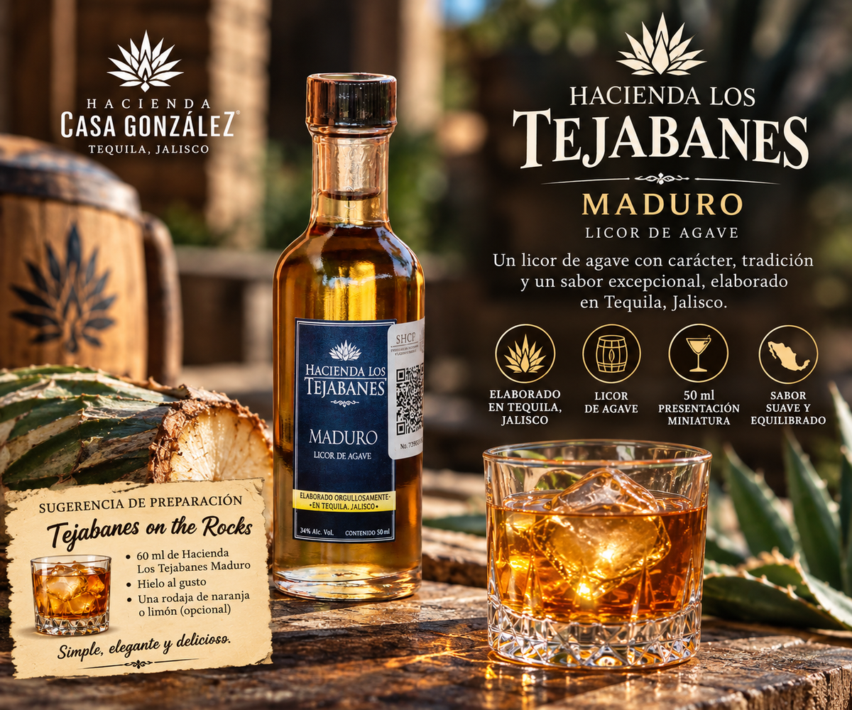 🥃 Hacienda Los Tejabanes Maduro — Licor de Agave | 50 ml