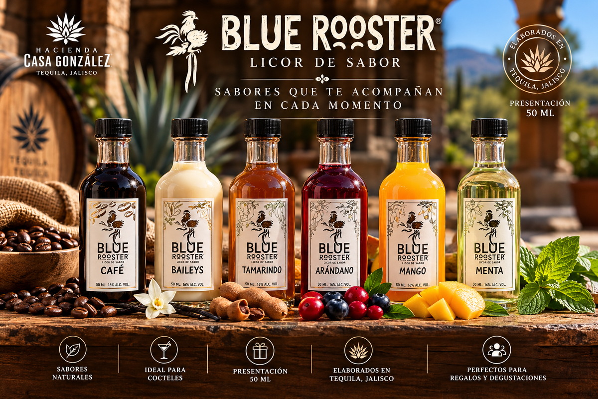 🐓 BLUE ROOSTER — Colección de 6 Licores | Miniaturas de 50 ml